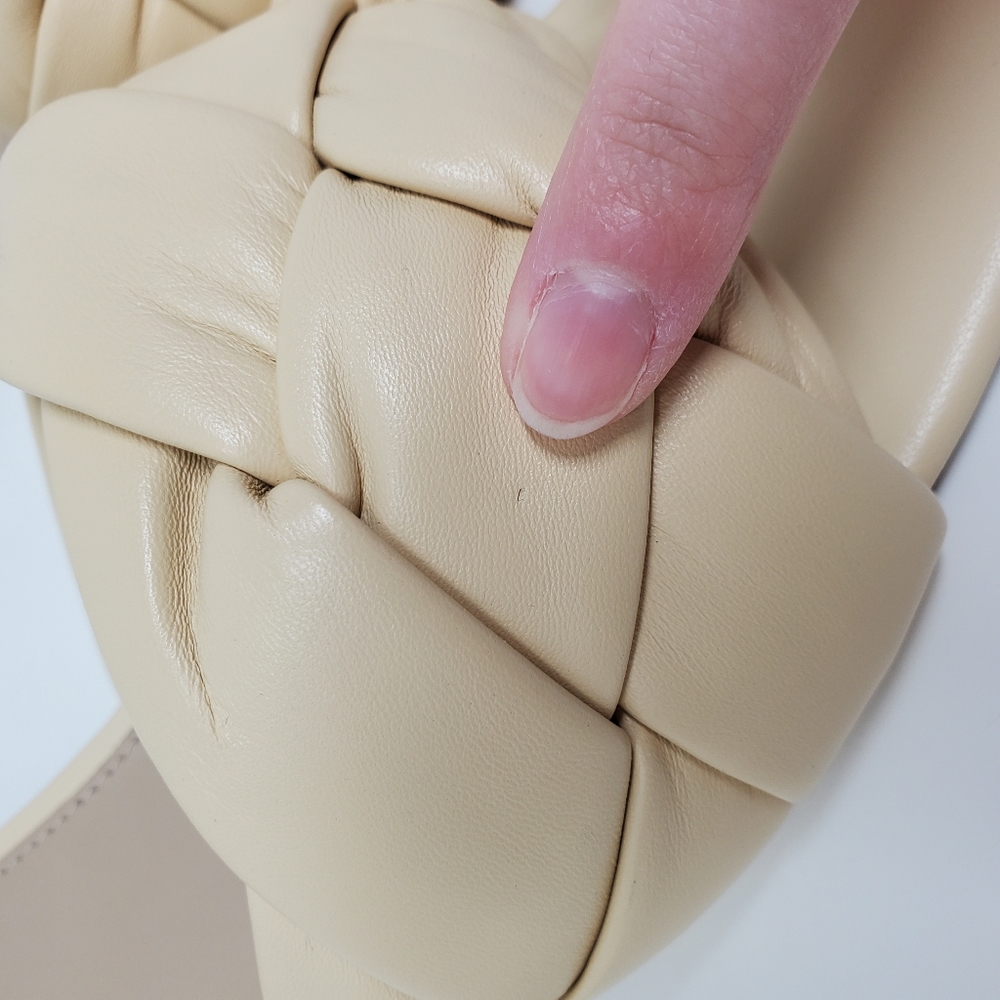 Sam Edelman Dawson Slide Sandal Eggshell Woven Leather 9.5 - Picture 8 of 9